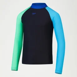 Boys Colourblock Rash Top & Jammer SetBlack/Green/Blue