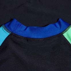 Boys Colourblock Rash Top & Jammer SetBlack/Green/Blue