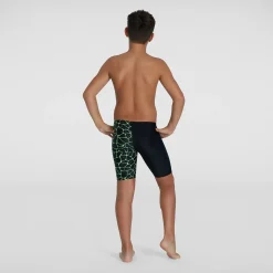 Boys' Digital Allover V Cut Jammer Black/Green