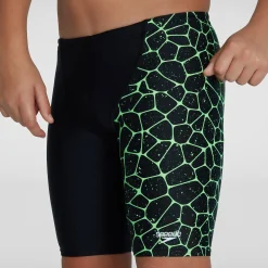 Boys' Digital Allover V Cut Jammer Black/Green