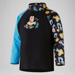 Boys' Digital Long Sleeve Rash Top Black/Grey