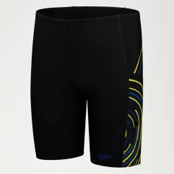 Boys Plastisol Placement Jammer Black/Yellow/Blue