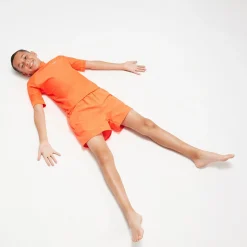 Boys' Printed Short Sleeve Rash Top Orange