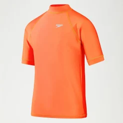 Boys' Printed Short Sleeve Rash Top Orange