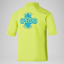 Boys' Printed Short Sleeve Rash Top Yellow
