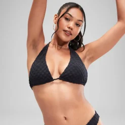 FLU3NTE Terry Triange Bikini Top Grey