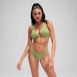 FLU3NTE Terry Triange Bikini Top Green