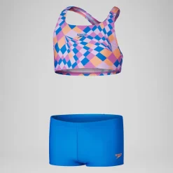 Girls' Allover Bikini Pink/Blue