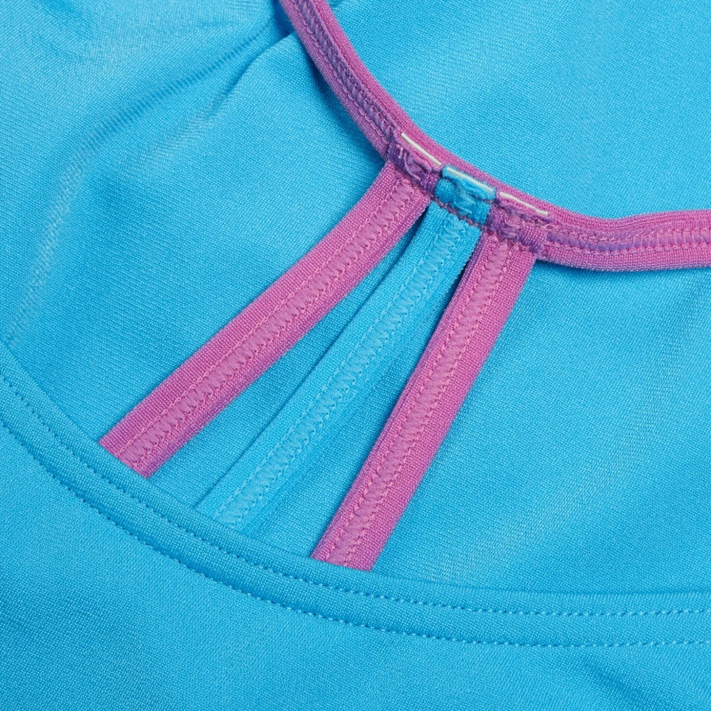 Girls' Club Training Solid Lane Line Back Swimsuit Blue