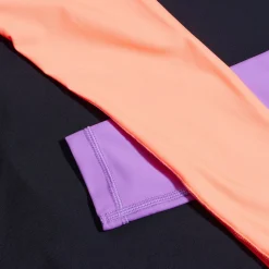 Girls Colourblock Rash Top & Jammer SetBlack/Coral