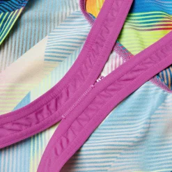 Girls' Digital Allover Powerback Swimsuit Blue/Pink