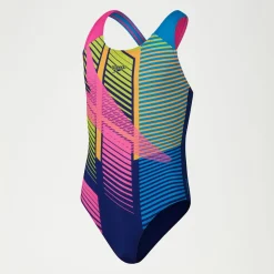 Girls Digital Placement Splashback Swimsuit Blue/Pink