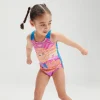 Girls' Digital Printed Swimsuit Purple/Orange