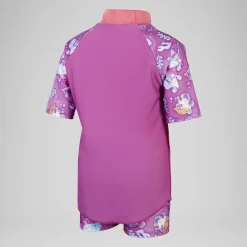 Girls' Digital Short Sleeve Rash Top Set Pink/Purple