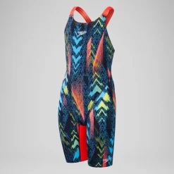 Girls' Fastskin Endurance+ Max Openback Kneeskin Teal/Blue/Red