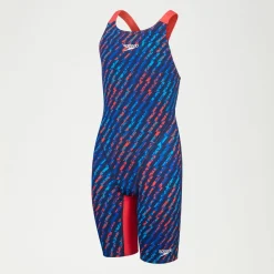 Girls Fastskin Junior Endurance+ Max Openback Kneeskin Blue/Red