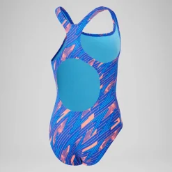 Girls' HyperBoom Allover Medalist Swimsuit Red/Blue