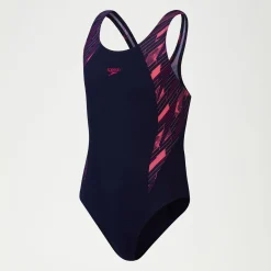 Girls HyperBoom Splice Muscleback Swimsuit Navy/Pink