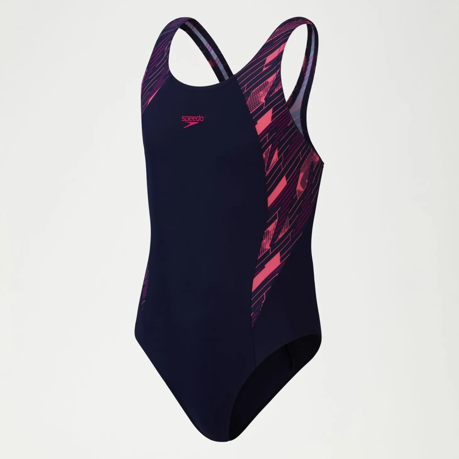 Girls HyperBoom Splice Muscleback Swimsuit Navy/Pink