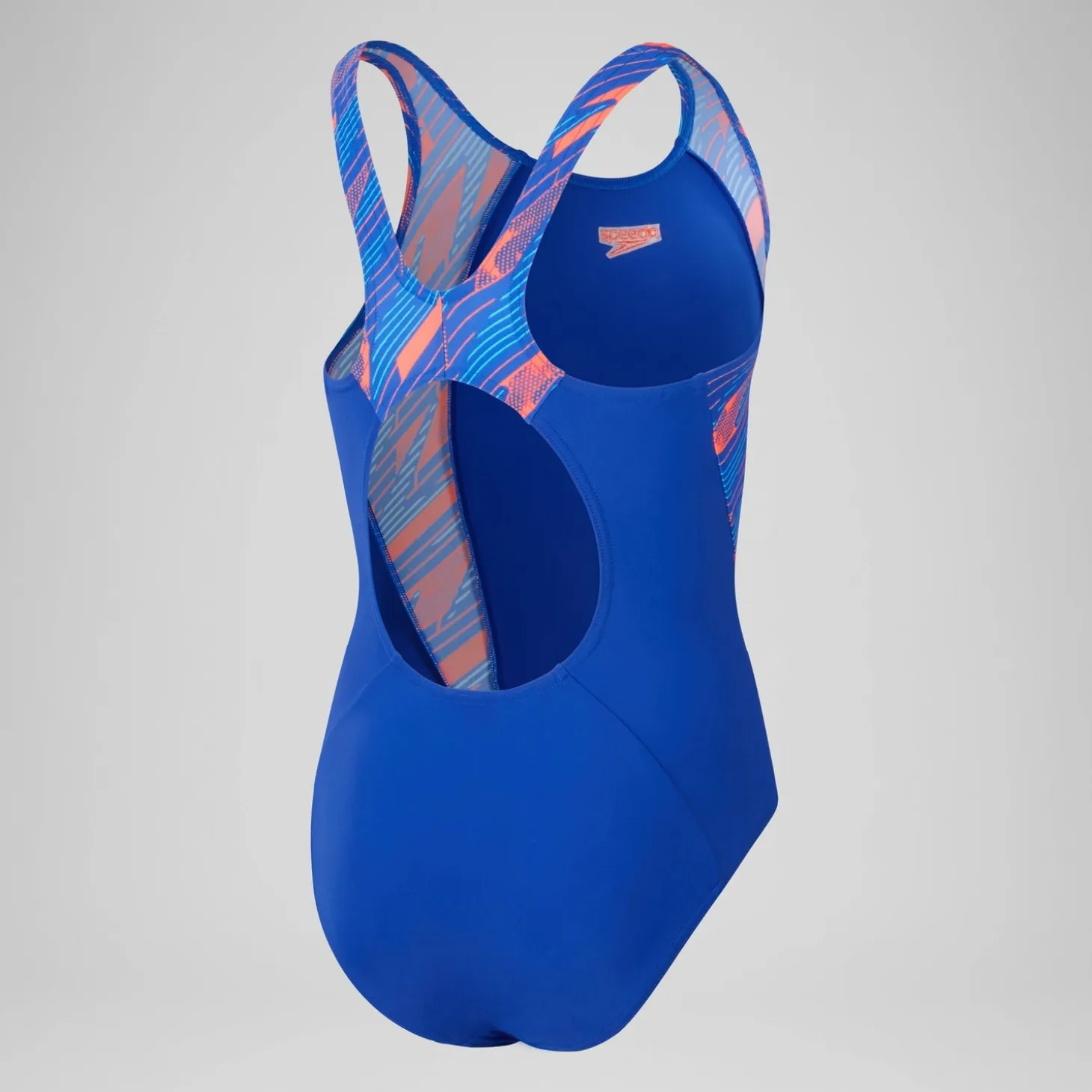Girls' HyperBoom Splice Muscleback Swimsuit Blue/Red