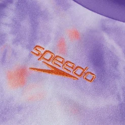 Girls' Long Sleeve Rash Top Lilac/White