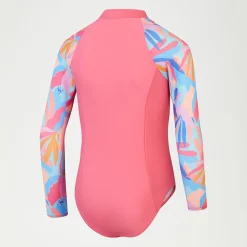 Girls Long SleeveSwimsuit Pink/Blue