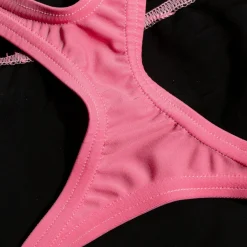 Girls Medley Logo Medalist Swimsuit Black/Pink