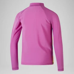Girls' Printed Long Sleeve Rash Top Pink