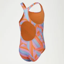 Girls Printed Medalist Swimsuit Orange/Blue