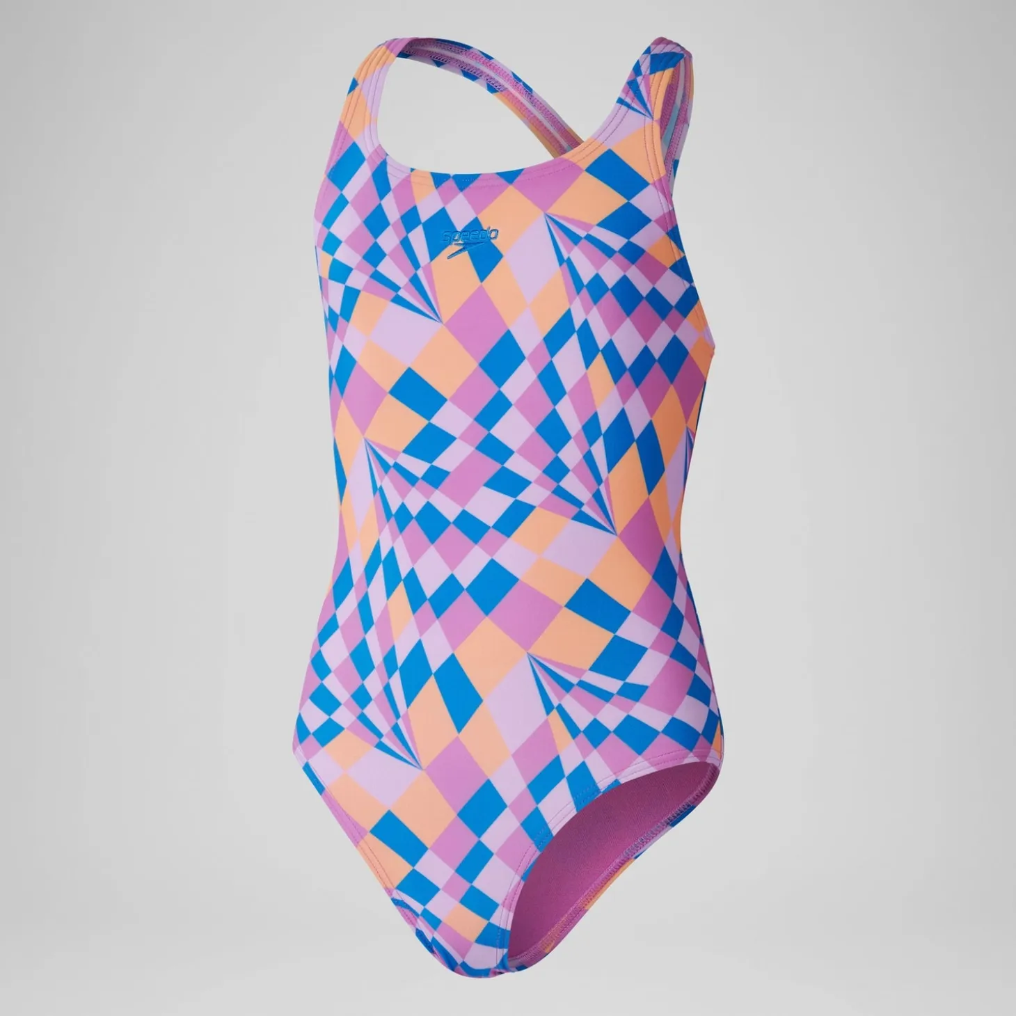 Girls' Printed Medalist Swimsuit Pink