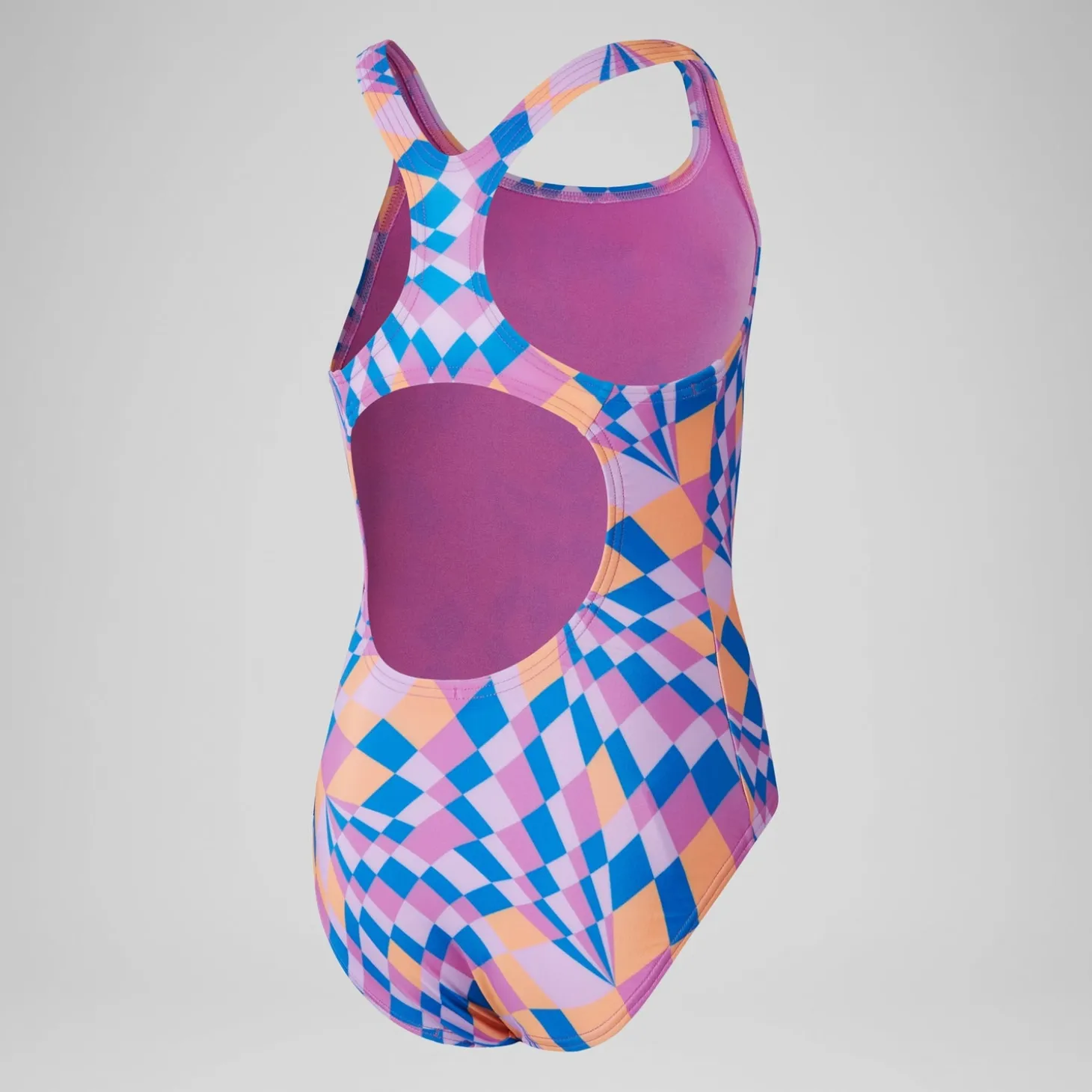 Girls' Printed Medalist Swimsuit Pink