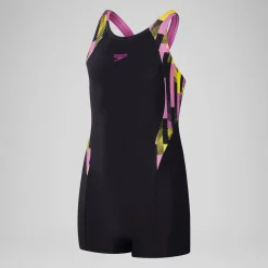 Girls' Printed Panel Legsuit Black/Pink