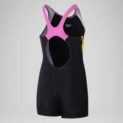 Girls' Printed Panel Legsuit Black/Pink