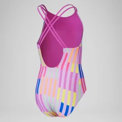 Girls' Printed Twinstrap Swimsuit Pink