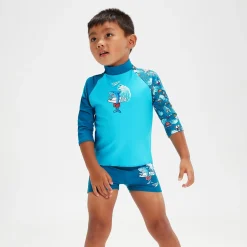 Infant Boys' Long Sleeve Printed Rash Top Blue