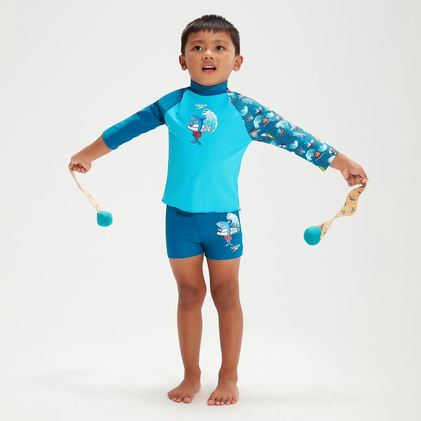Infant Boys' Long Sleeve Printed Rash Top Blue