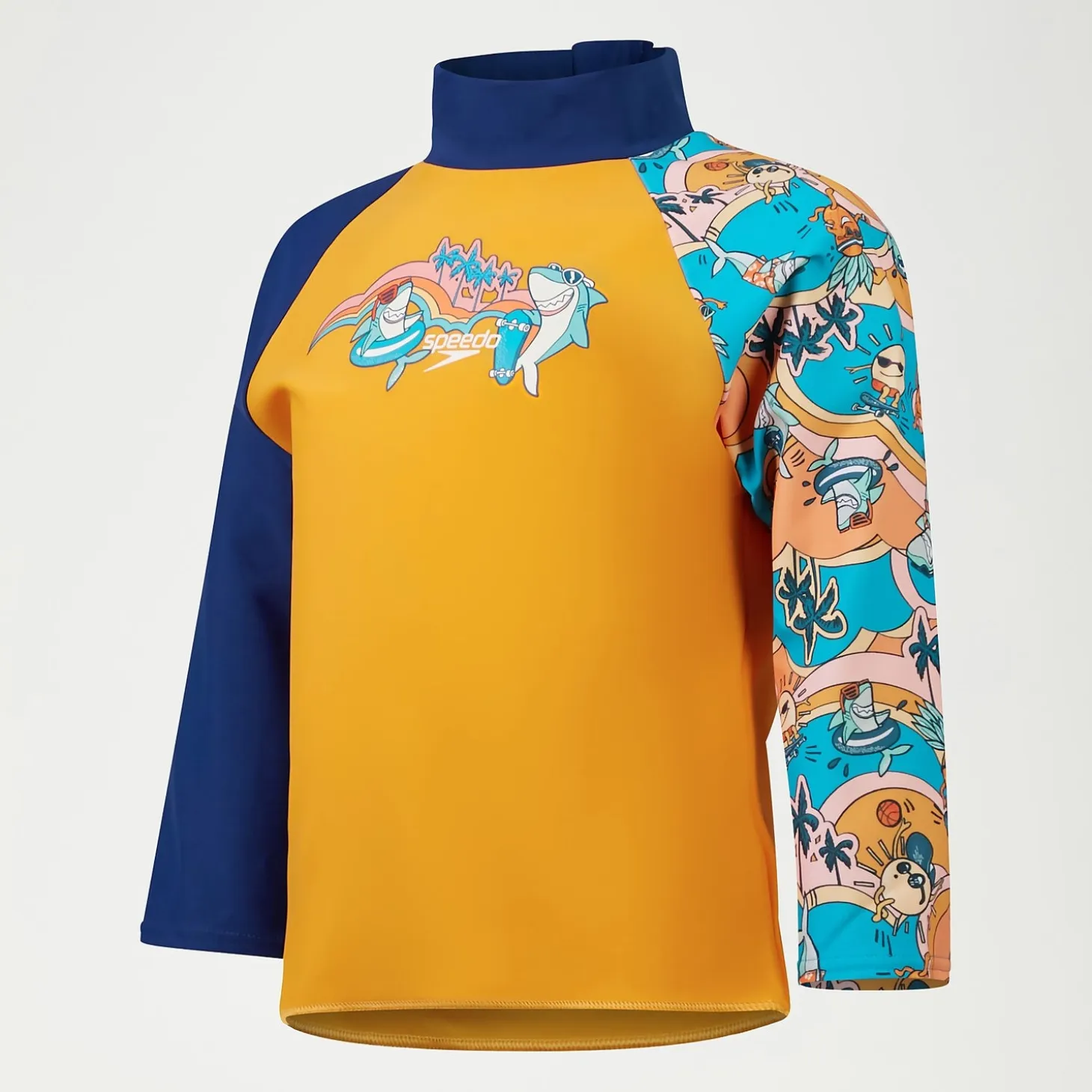 Infant Boys' Long Sleeve Printed Rash Top Blue/Yellow