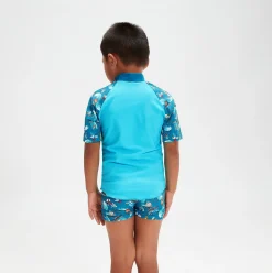 Infant Boys' Short Sleeve Printed Rash Top Set Blue