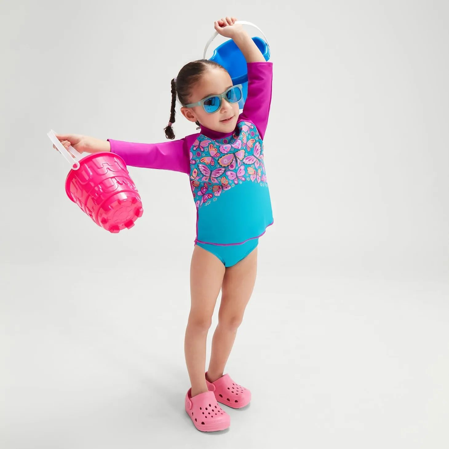 Infant Girls' Digital Long Sleeve Rash Top Blue/Purple