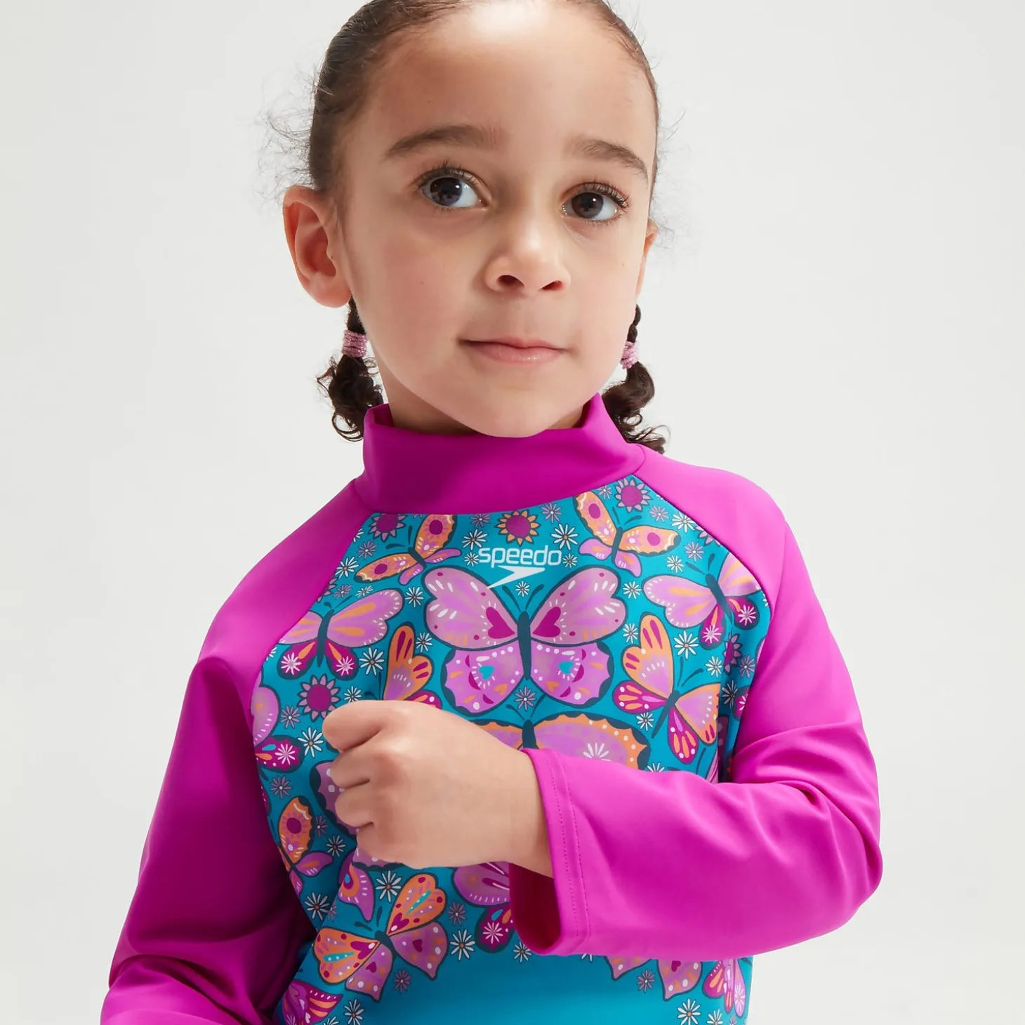 Infant Girls' Digital Long Sleeve Rash Top Blue/Purple