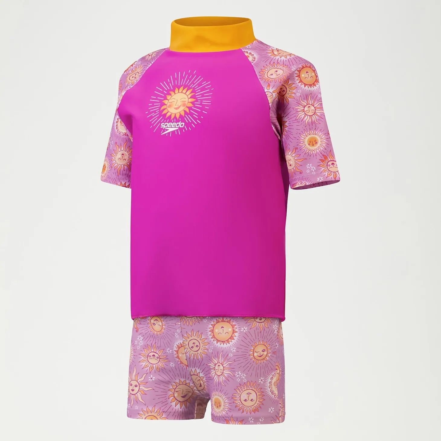 Infant Girls' Digital Short Sleeve Rash Top Set Purple/Yellow