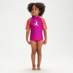 Infant Girls' Short Sleeve Rash Top Set Purple