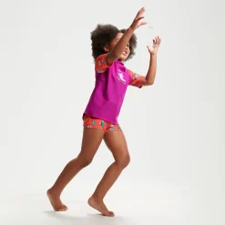 Infant Girls' Short Sleeve Rash Top Set Purple