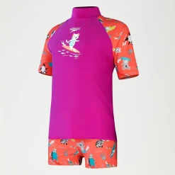 Infant Girls' Short Sleeve Rash Top Set Purple