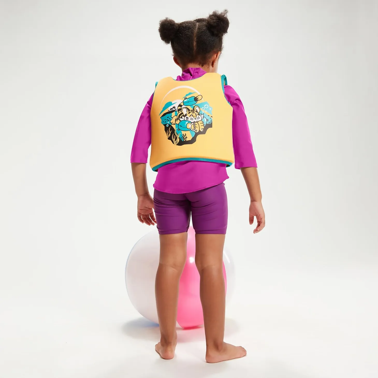 Infant Learn to Swim Aanadi Bengali Tiger Cub Float Vest Orange