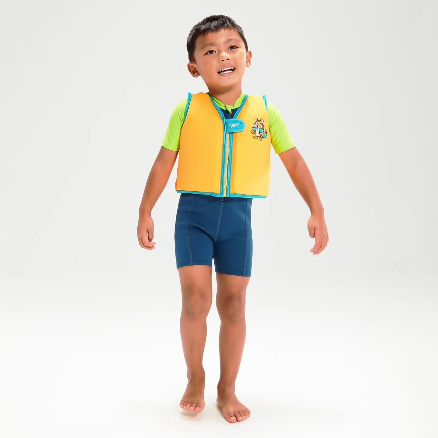 Infant Learn to Swim Aanadi Bengali Tiger Cub Float Vest Orange