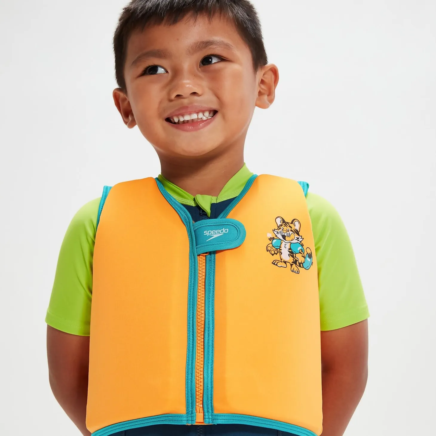 Infant Learn to Swim Aanadi Bengali Tiger Cub Float Vest Orange