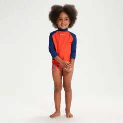 Infant Unisex Learn To Swim Essential Rash Top Blue/Coral