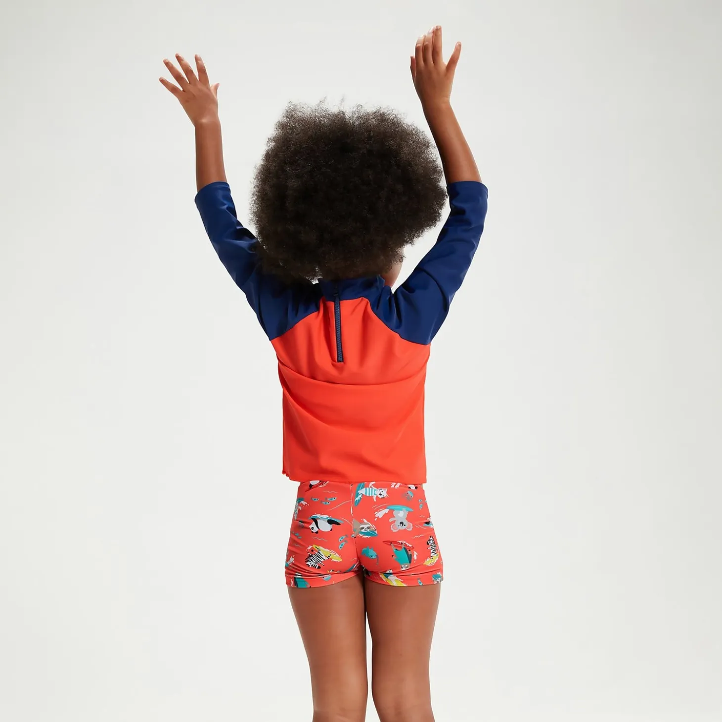Infant Unisex Learn To Swim Essential Rash Top Blue/Coral