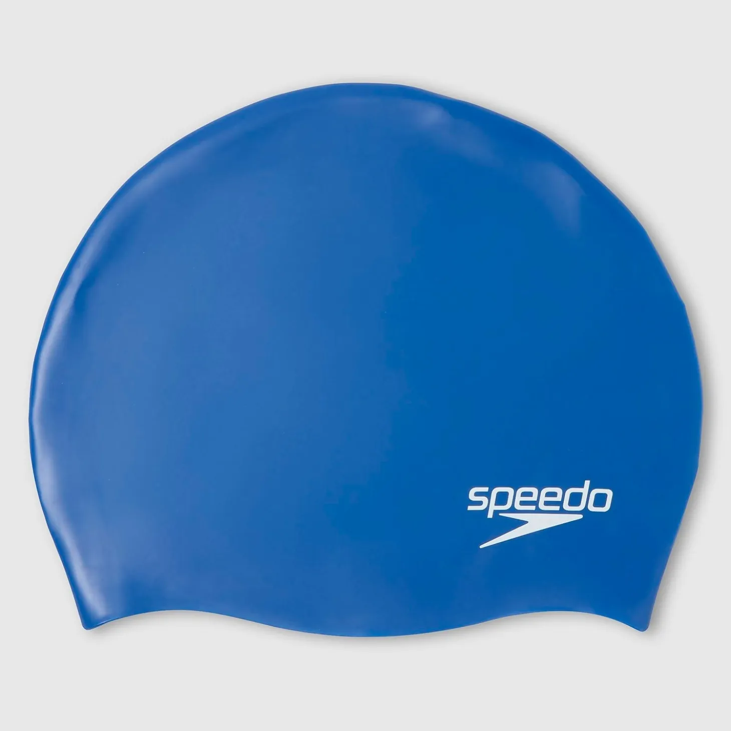 Junior Plain Moulded Silicone Swim Cap Blue